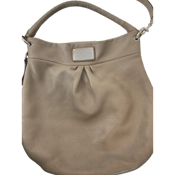 Marc Jacobs NY 14" x 13" Gray Leather Hobo Bag With Dual Strap 10002 GUC - Picture 2 of 16